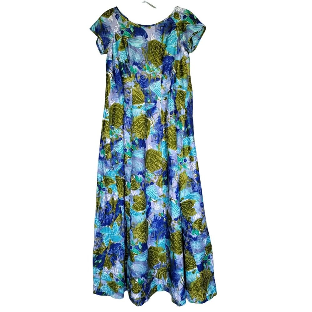 Vintage Liberty House By Kiyomi Hawaiian Floral Maxi Long Dress. Size S - Picture 1 of 10